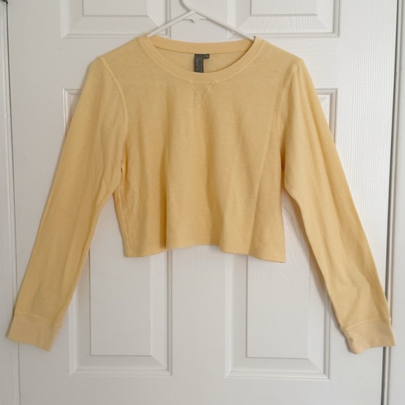 Sweaty Betty Yellow Waffle Knit Crop Top Yellow- Size Medium NWOT - Picture 2 of 8